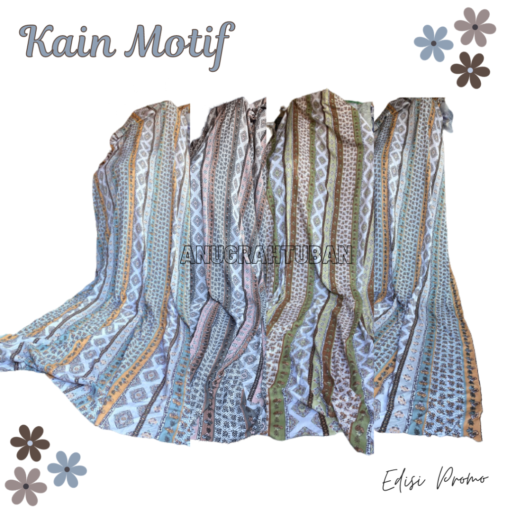 [EDISI PROMO] Kain Katun Motif Bunga Flora Sprei Tunik Dress Mukena Daster Meteran