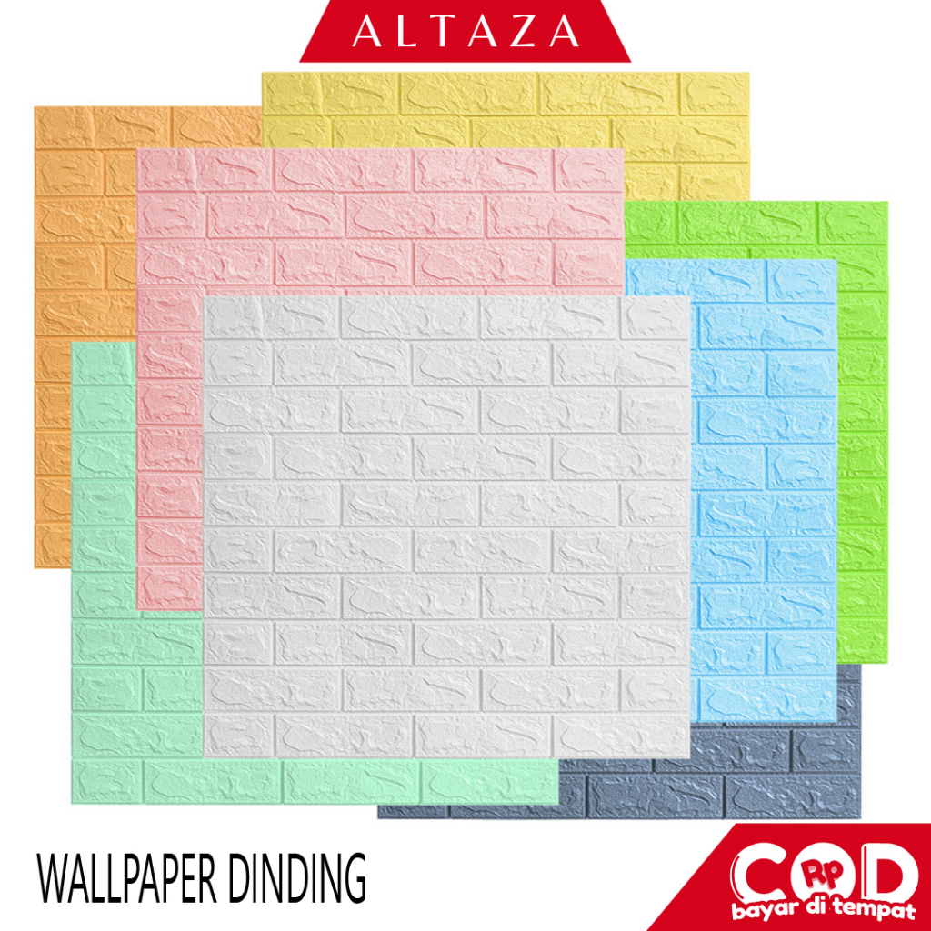 ALTAZA COD Wallpaper Dinding Foam 3D Kecil Motif Batu Bata walpaper dinding Foam Stiker Dinding U96