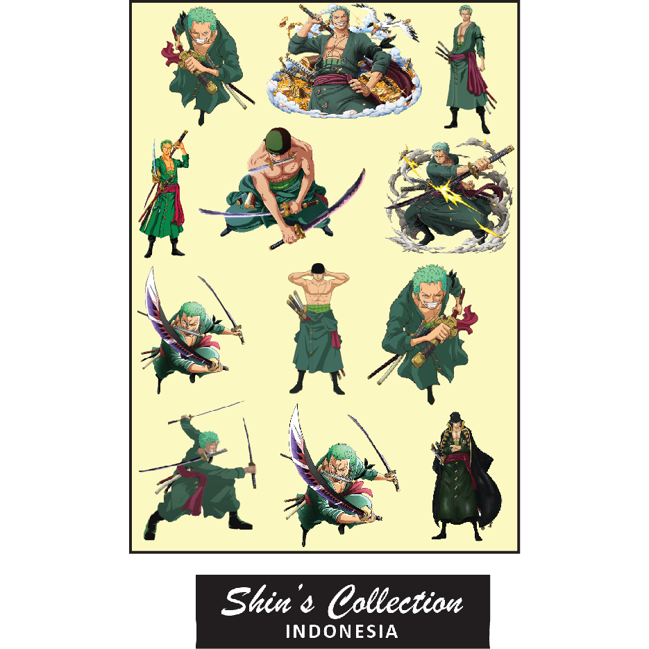 

Sticker stiker murah anti air Roronoa Zoro Solo One Piece