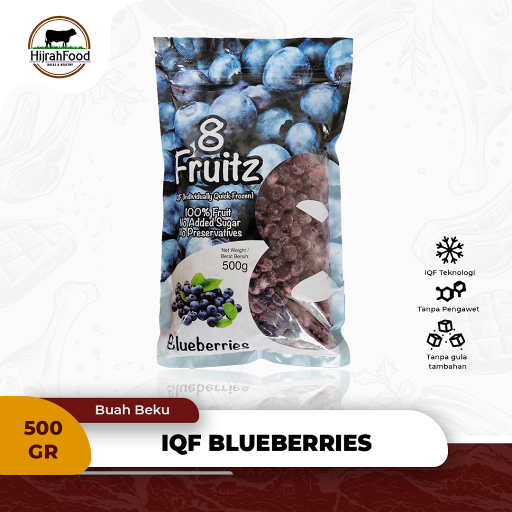 

8 Fruitz IQF Frozen Blueberry | Bluberi Beku - 500 gram