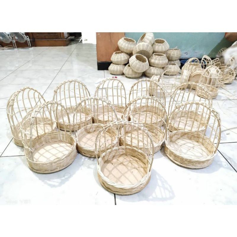 ayunan mini d 20cm / keranjang ayunan bulat / keranjang seserahan / keranjang rotan