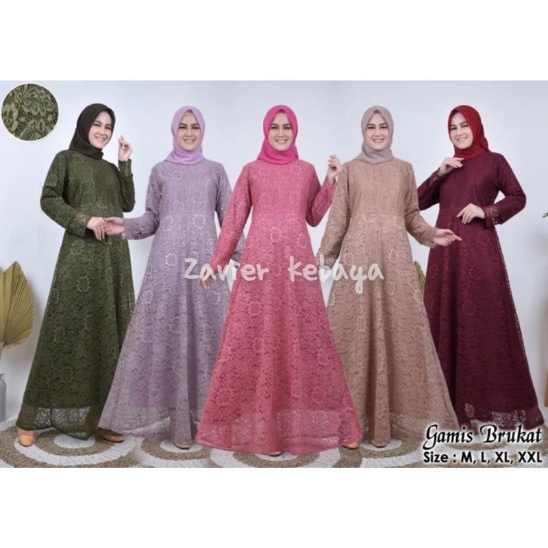 Gamis Muslimah/Gamis Brokat/Gamis Busui