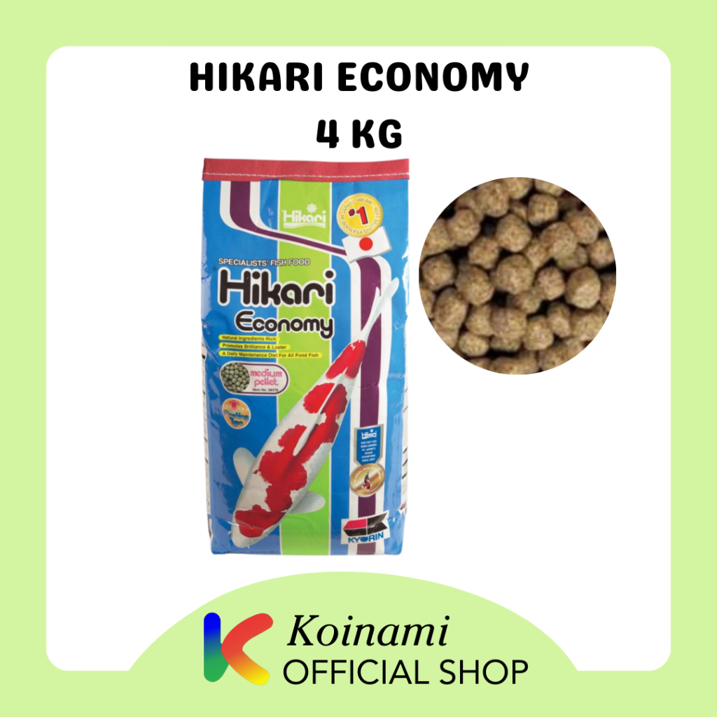 Hikari economy 4kg size M / PAKAN IKAN KOI IMPORT JEPANG / MAKANAN IKAN KOI