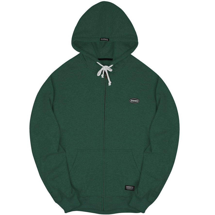 Rown Division Stockroom Zipper Hoodie - Rowndvsn Jaket Zerton Green