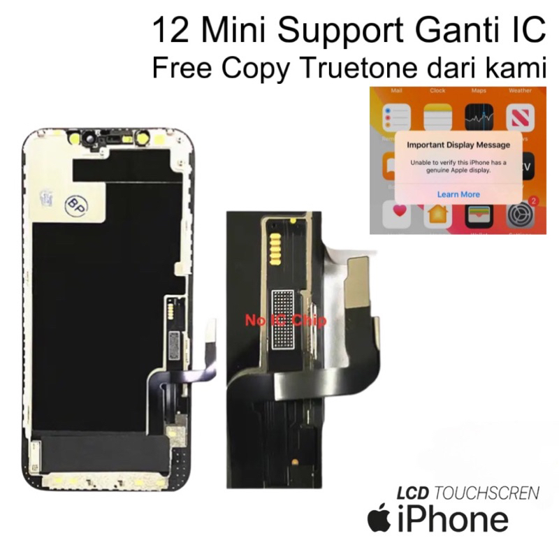LCD TS Iphone 12 Mini ORI Support Ganti IC / Truetone Langsung Aktif