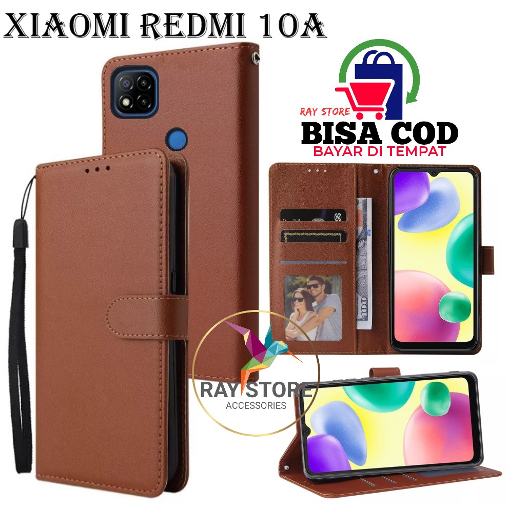 XIAOMI REDMI 10A FLIP LEATHER CASE PREMIUM-FLIP WALLET CASE UNTUK XIAOMI REDMI 10A