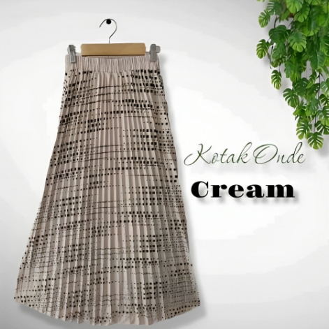 JNW-ROK PLISKET MOTIF KOTAK POLKA /ROK PLISKET WANITA/ROK PLISKET PANJANG/ROK MUSLIM