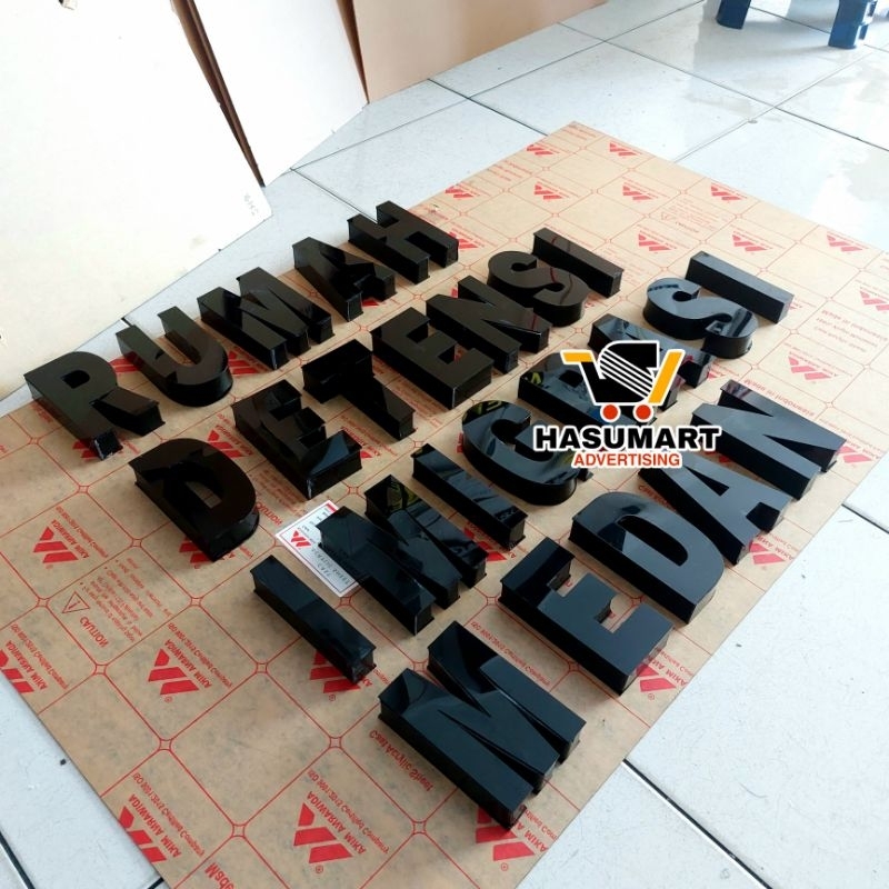 Huruf Timbul Akrilik Custom(Tanpa Lampu) / letter sign / letter timbul