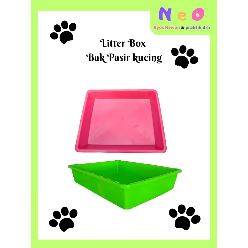 Litter Box - Bak Pasir Kucing - Bak Pasir Persegi Panjang