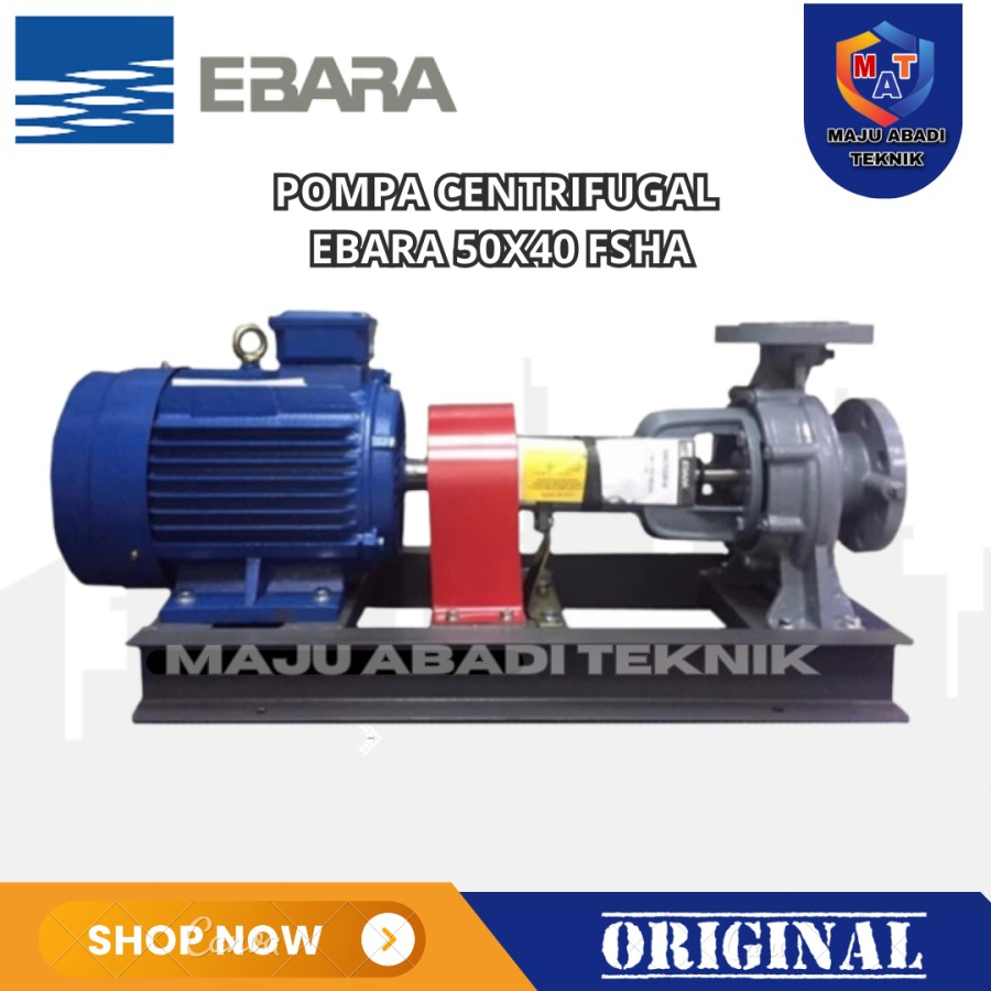 Pompa Centrifugal Ebara 65x50 FSHA, Motor Teco 7.5 Kw, Kapasitas 600 LPM