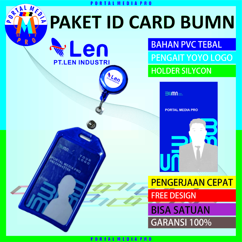 ID Card BUMN Len Industri Paket holder yoyo logo