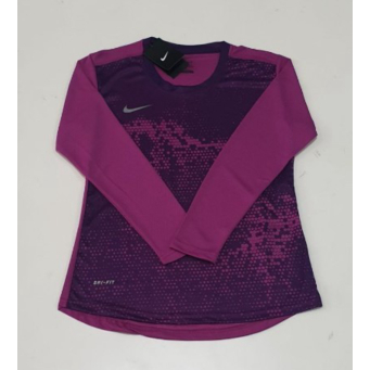 Dijual Kaos Olahraga Wanita Tangan Panjang Printing Gym Senam Nk dry fit - Ungu S Diskon