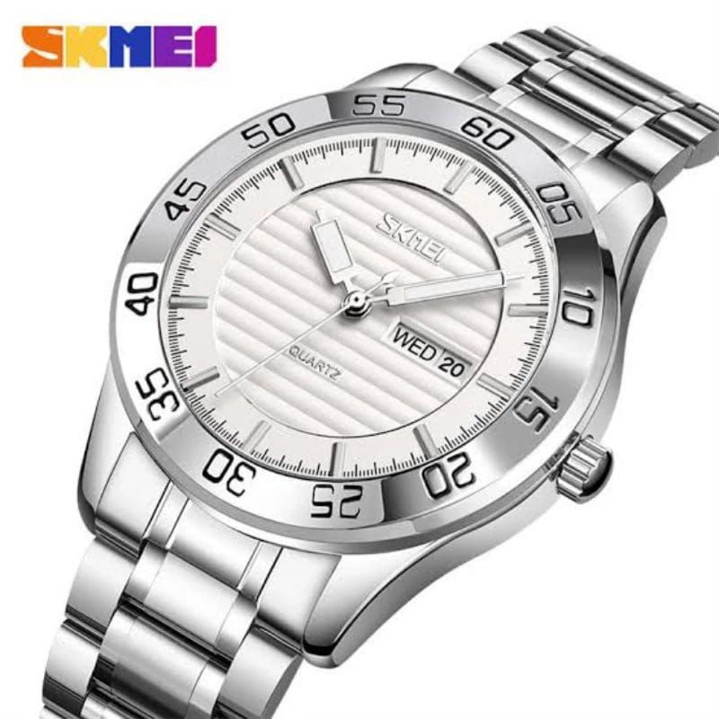 Jam Tangan Kasual Pria SKMEI 9293 Analog Original Stainless Steel Stra