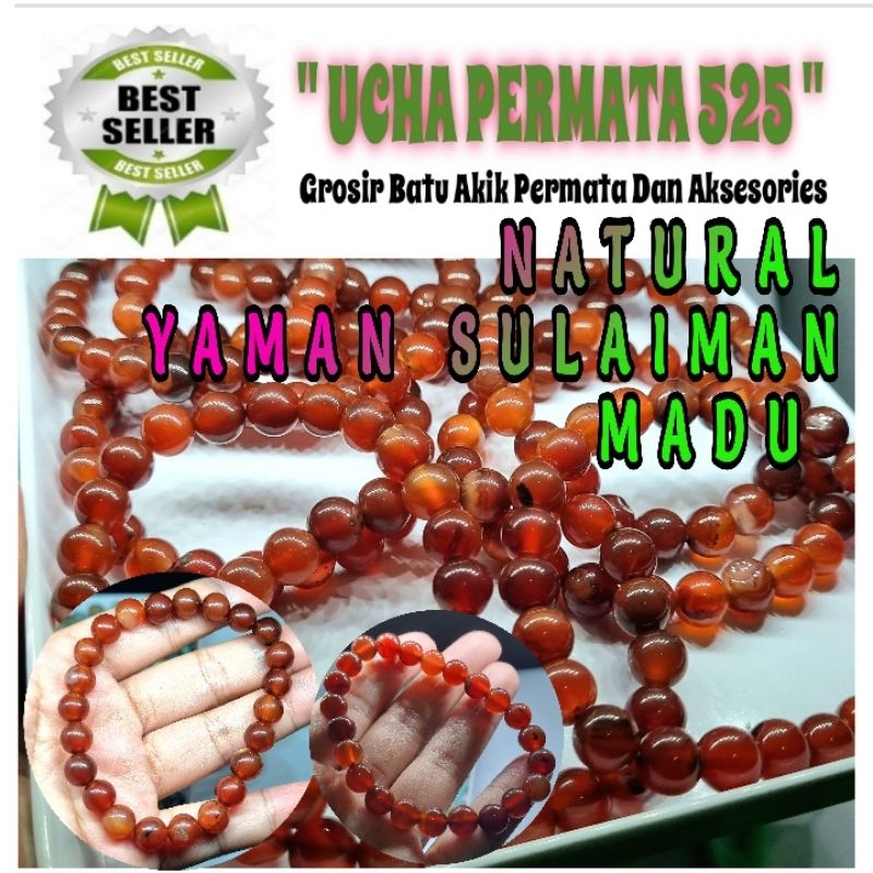 gelang batu sulaiman madu / yaman madu asli natural