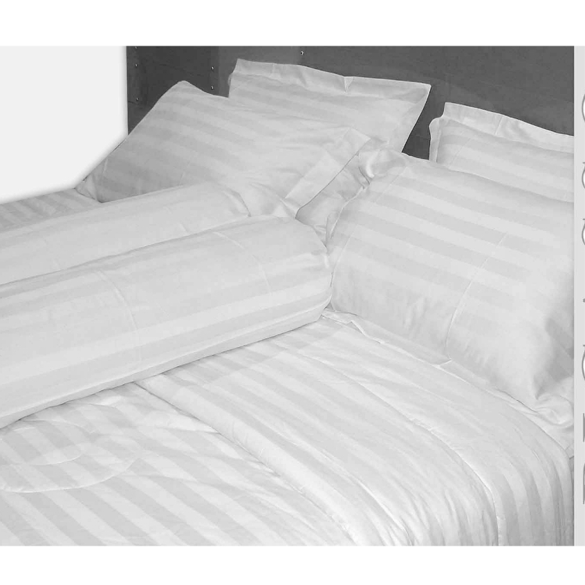 Picasso Sprei Set Bedcover Salur Satin Jaguard Stripe Putih