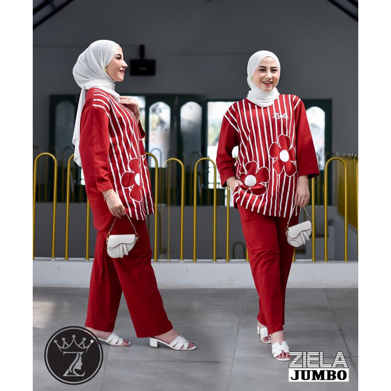 setelan ziela full print jumbo