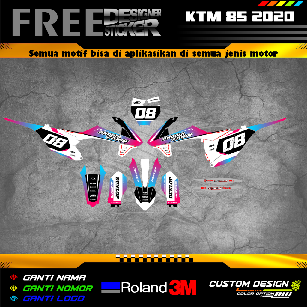 DECAL STIKER KTM 85 TAHUN 2018-2020 FULL BODY WS014