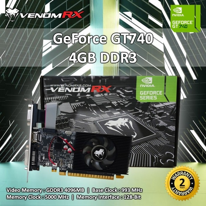 VGA VenomRX Venom RX Nvidia Geforce GT740 GT 740 4GB GDDR3 128bit
