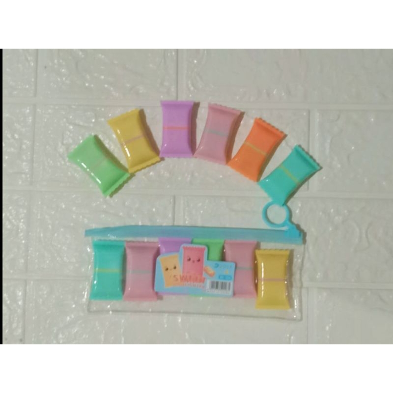 

MS Stabilo Lucu Bentuk Permen 1 Set isi 6 Pcs Highlighter