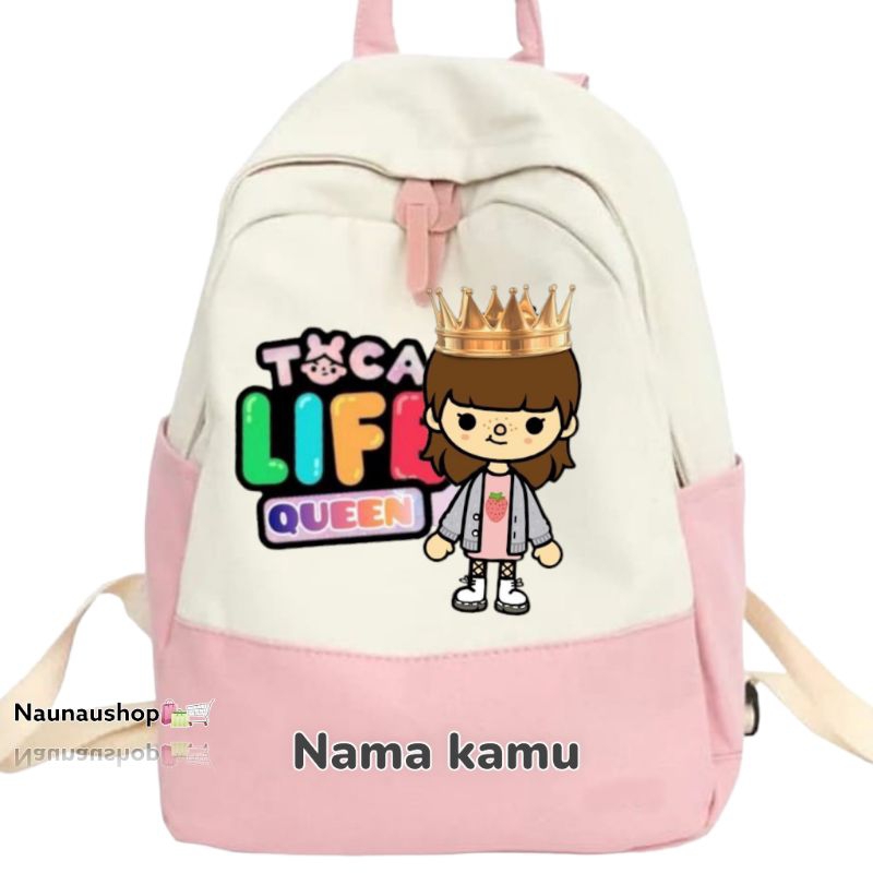TAS ANAK PEREMPUAN MOTIF TOCA BOCA / TOCA LIFE QUEEN / TAS ANAK PEREMPUAN TK