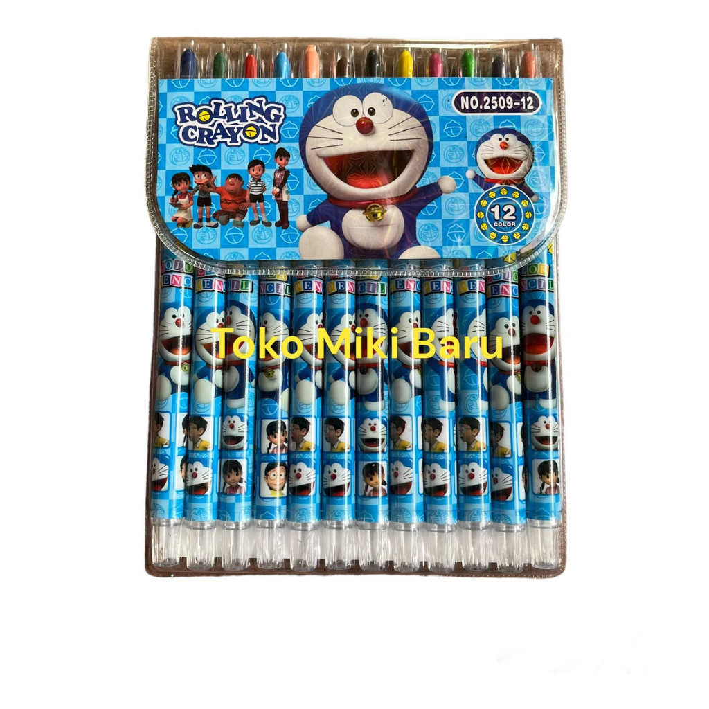 

Crayon Krayon Puter Panjang Karakter Doraemon Isi 12 Pcs