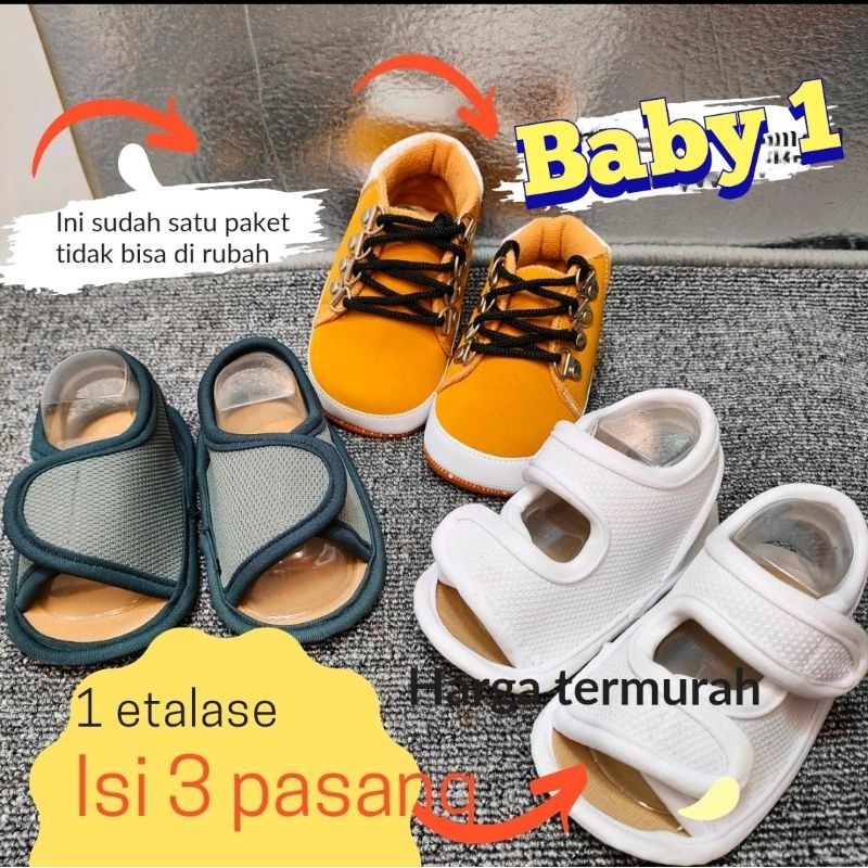 Sepatu sandal bayi BUNDLING HEMAT Cewek Cowok usia 0-12 Bulan