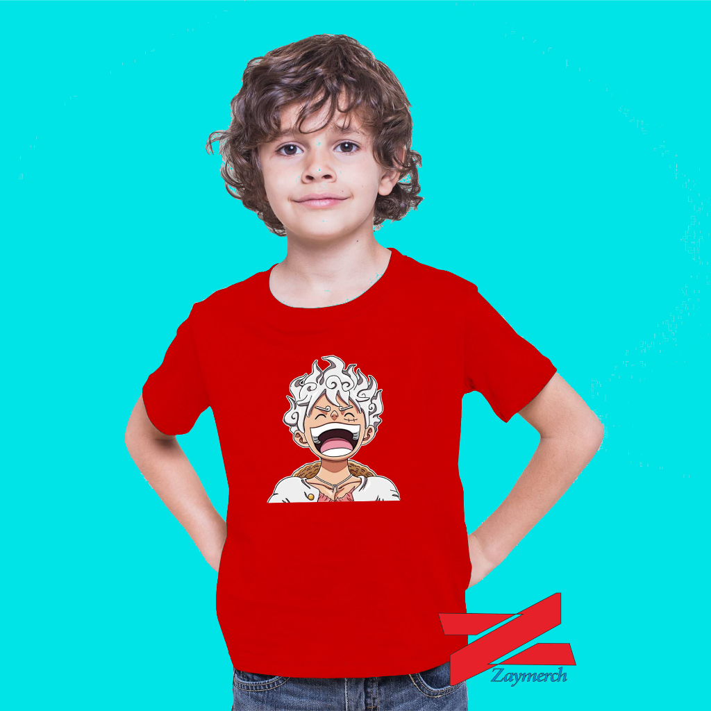 kaos anak luffy gear 5 baju anak luffy laugh