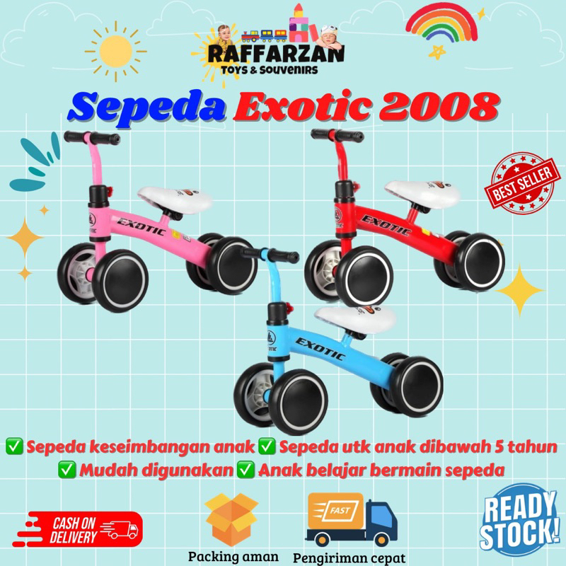 3 in 1 Balance Bike Exotic Sepeda Anak Dibawah 5 Tahun Sepeda Keseimbangan Sepeda Roda Tiga Sepeda A