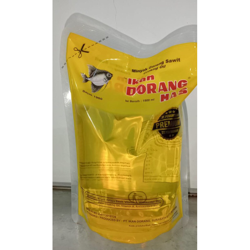 

minyak goreng ikan dorang mas/special/ASLI/kemasan plastik 1900ml/ originial