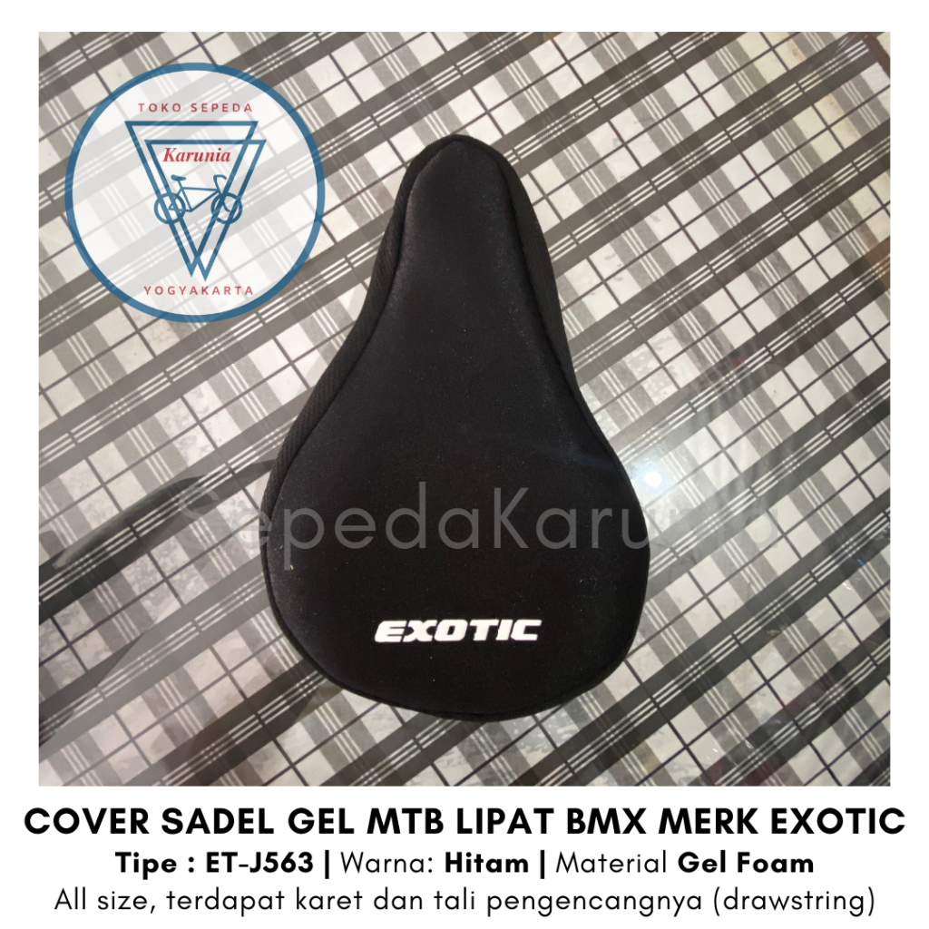 Cover Saddle Sadel Sedel Gel Jok Sepeda MTB Lipat BMX Merk Exotic Warna Hitam