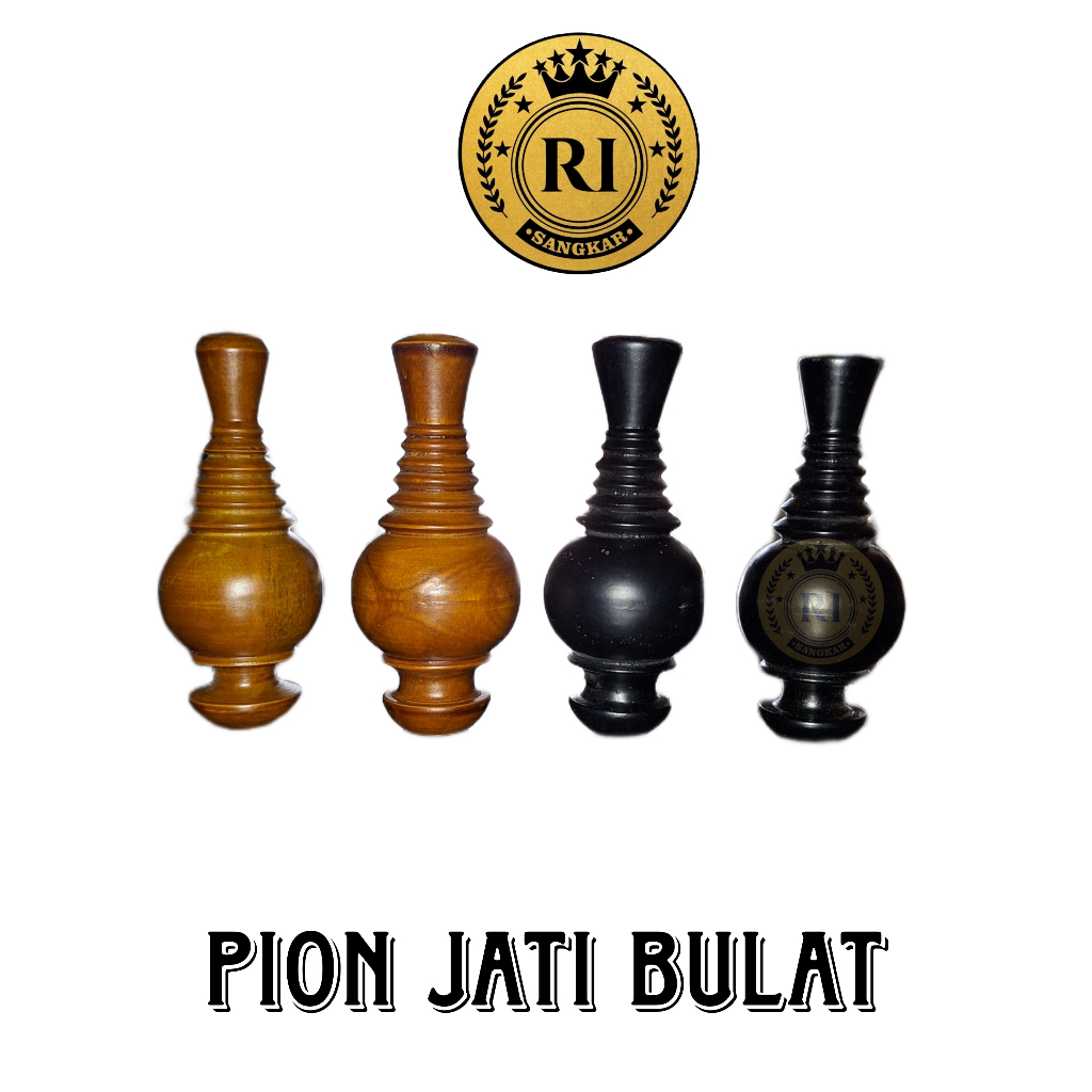 Pion Kayu Jati Polos Warna Sangkar