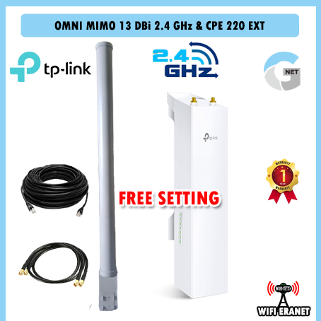 Antena Wifi Outdoor / Paket Wifi Antena Omni Mimo 13 dBi 2.4 Ghz 360 & TP Link CPE220 EXT 30 dbm