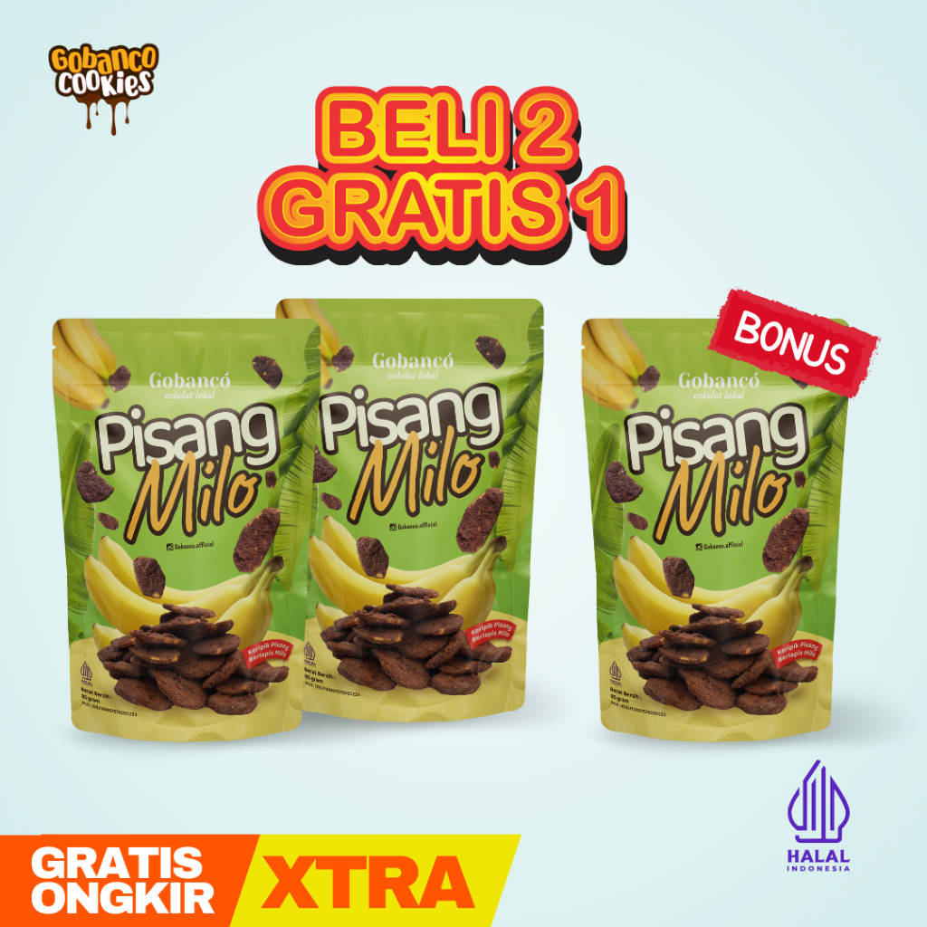 

Keripik Kripik Pisang Coklat Cokelat Milo Gobanco Camilan Manis Paket Hemat