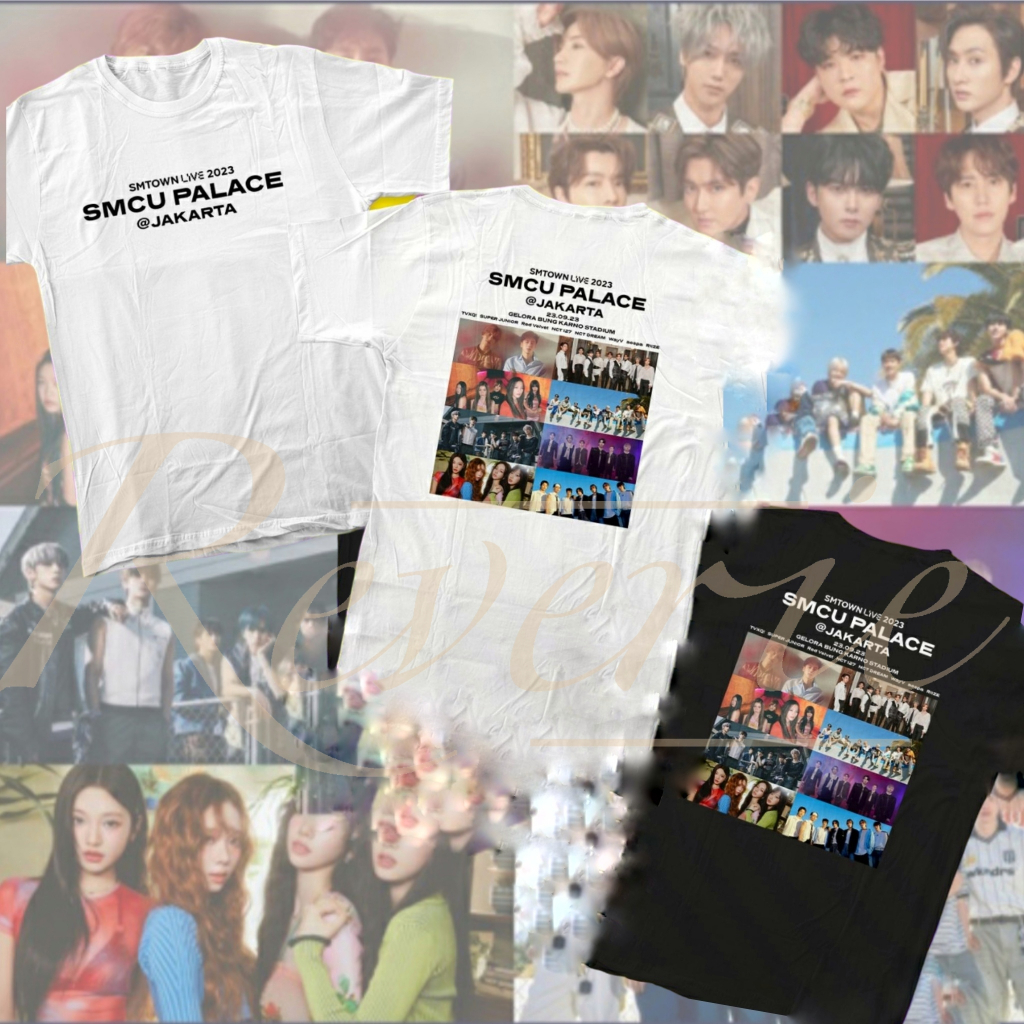 KAOS BAJU TSHIRT SMTOWN LIVE 2023 POSTER KPOP GIRLBAND BOYBAND SMCU PALACE AT JAKARTA TVXQ AESPA SUP