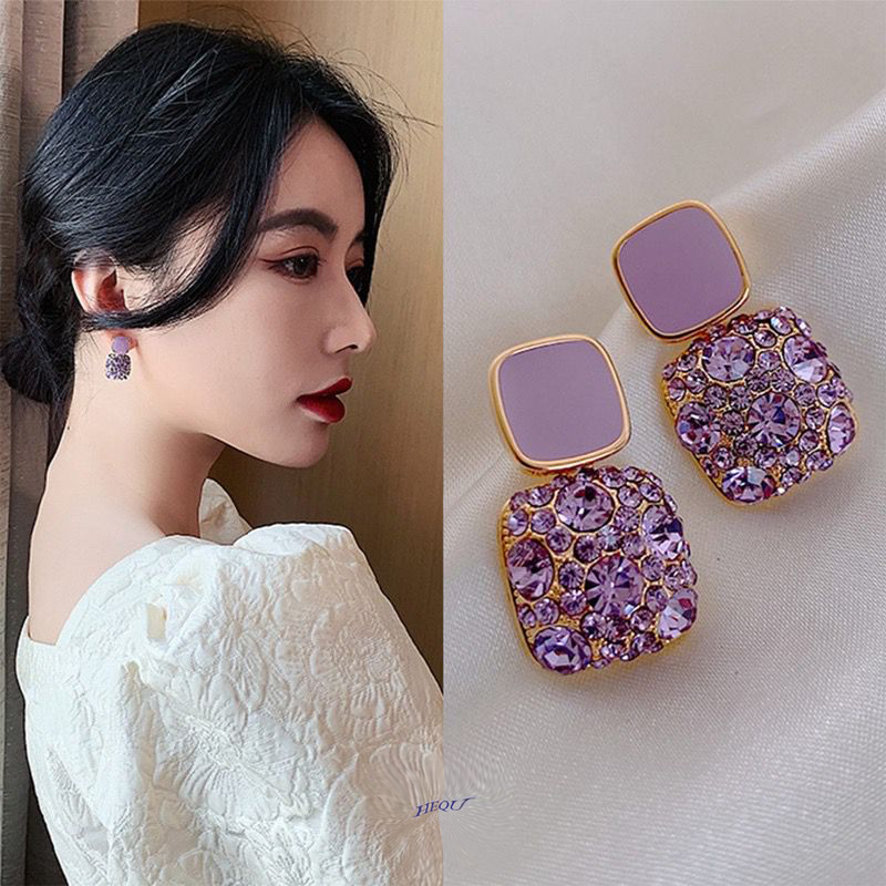 Anting Ungu Anting Juntai Pendek Ungu