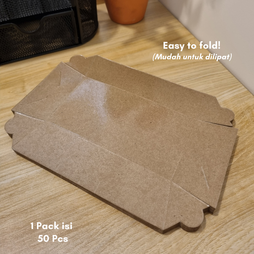 

2Xbtygneal Sakha Snack ) Paper Tray / Food Tray / Piring Kertas Laminasi Kraft Size M 285Gsm (50