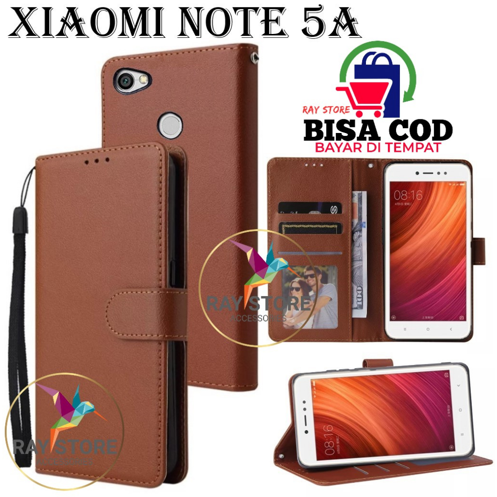 XIAOMI REDMI NOTE 5A FLIP LEATHER CASE PREMIUM-FLIP WALLET CASE UNTUK XIAOMI REDMI NOTE 5A