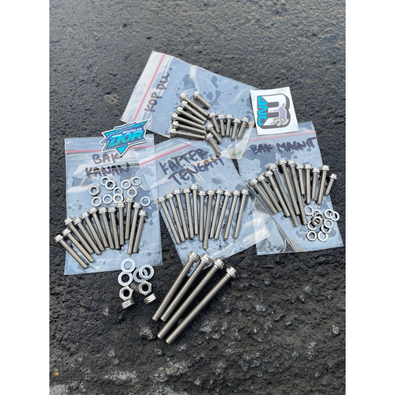 Baut L stainless stenlis modif mesin Tiger Mp GL full detail