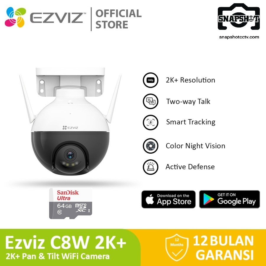 [ SNAPSHOOT CCTV ] Ezviz C8W 4MP 2K+ Smart Tracking w/ Sandisk SD Card