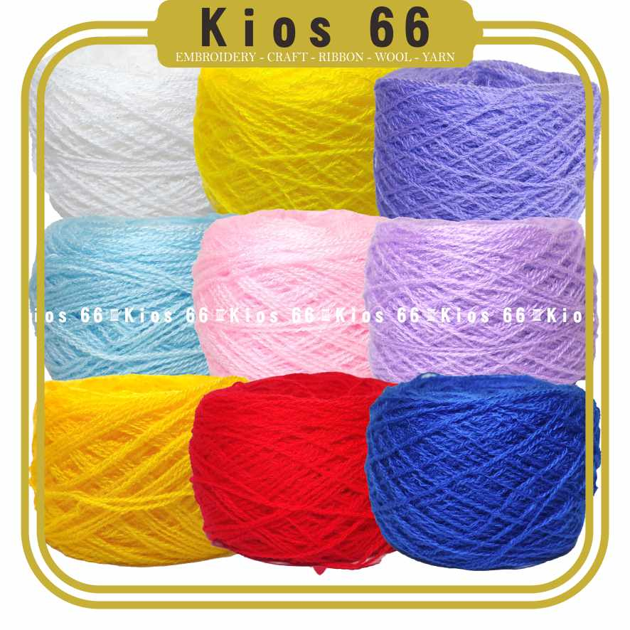 Kios66 - Benang Rajut Wol 50gr Ukuran Sedang / Wool / Siet Yarn / Pom Pom Sulam Kristik Woll Part1