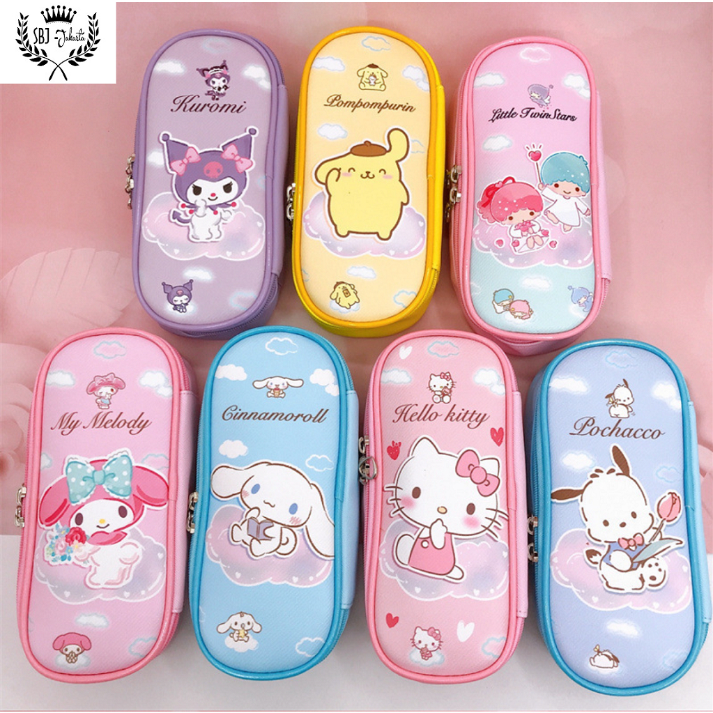 

Tempat Pensil Kotak Pensil karakter Sanrio kuromi melody cinnamoroll bahan TPU leather waterproof