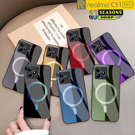 Softcase Glass Case Realme C51 NFC Terbaru - Softcase kaca Realme C51 - Softcase Glass Glitter Realm