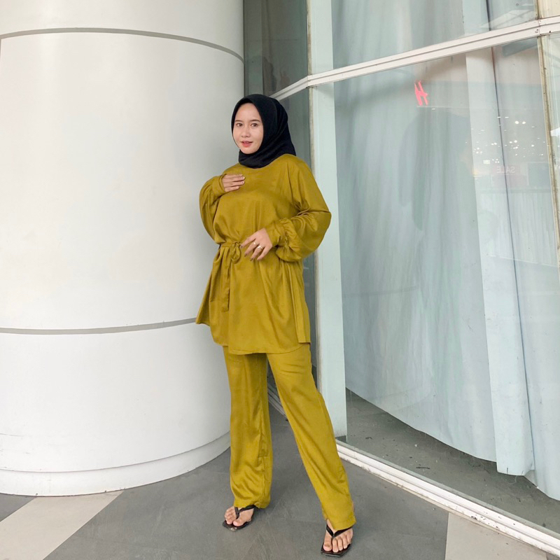 Yura Set / One Set Wanita / One Set Crinkle / One Set Rayon Premium / One Set Kulot Polos / One Set 