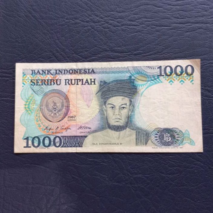 Uang kuno kertas 1000 Rupiah Sisingamangaraja  tahun 1987