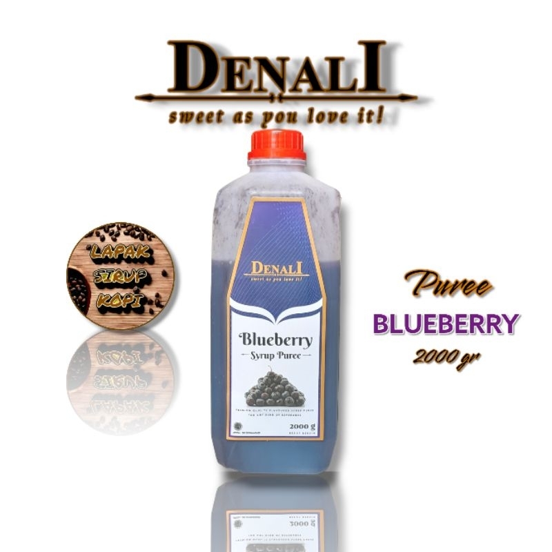 

Denali - Blueberry puree 2kg - Denali puree - fruit mix - Sirup minuman rasa blueberry puree