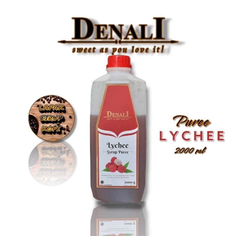 

Denali - Lychee puree 2kg - Denali puree - Fruit mix - sirup minuman rasa lychee puree