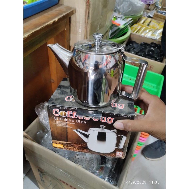 Teko kopi teh,,coffe pot stainless maspion ukuran 1liter