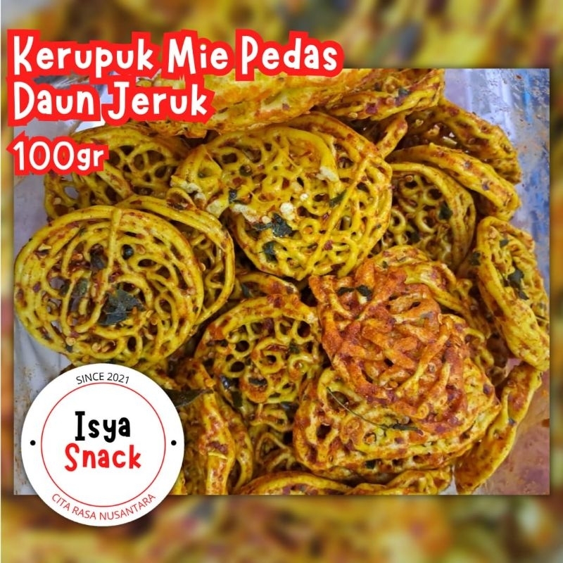 

Isya Snack- Kerupuk Sebring Mie Pedas Daun Jeruk 100gram