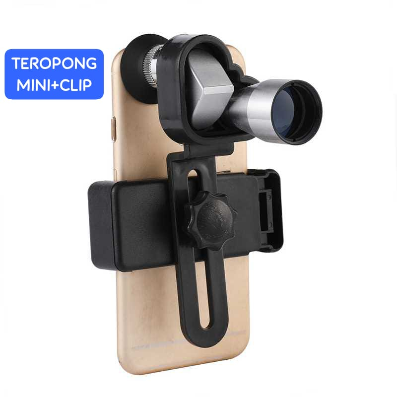 TEROPONG MINI MALAM HARI HD 8X20 + CLIP TEROPONG JARAKJAUH MONOKULAR HD NIGHT VISION BAK4 IPX4
