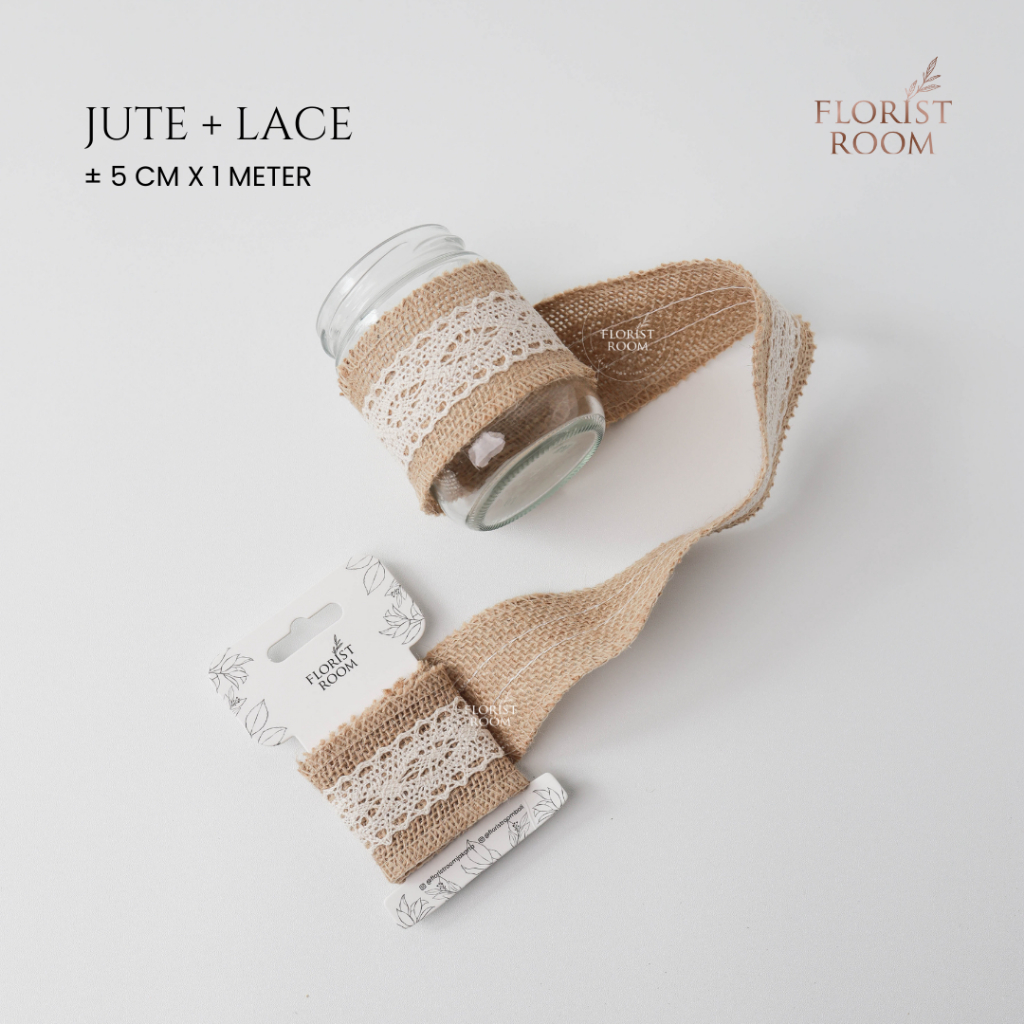 

Jute + Lace ±5cm x 1meter - Goni
